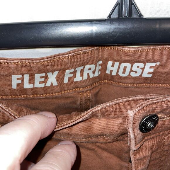 Duluth Flex Fire Hose Men’s Work Pants Size 42x30 Light Brown Outdoors Comfort - Picture 2 of 12